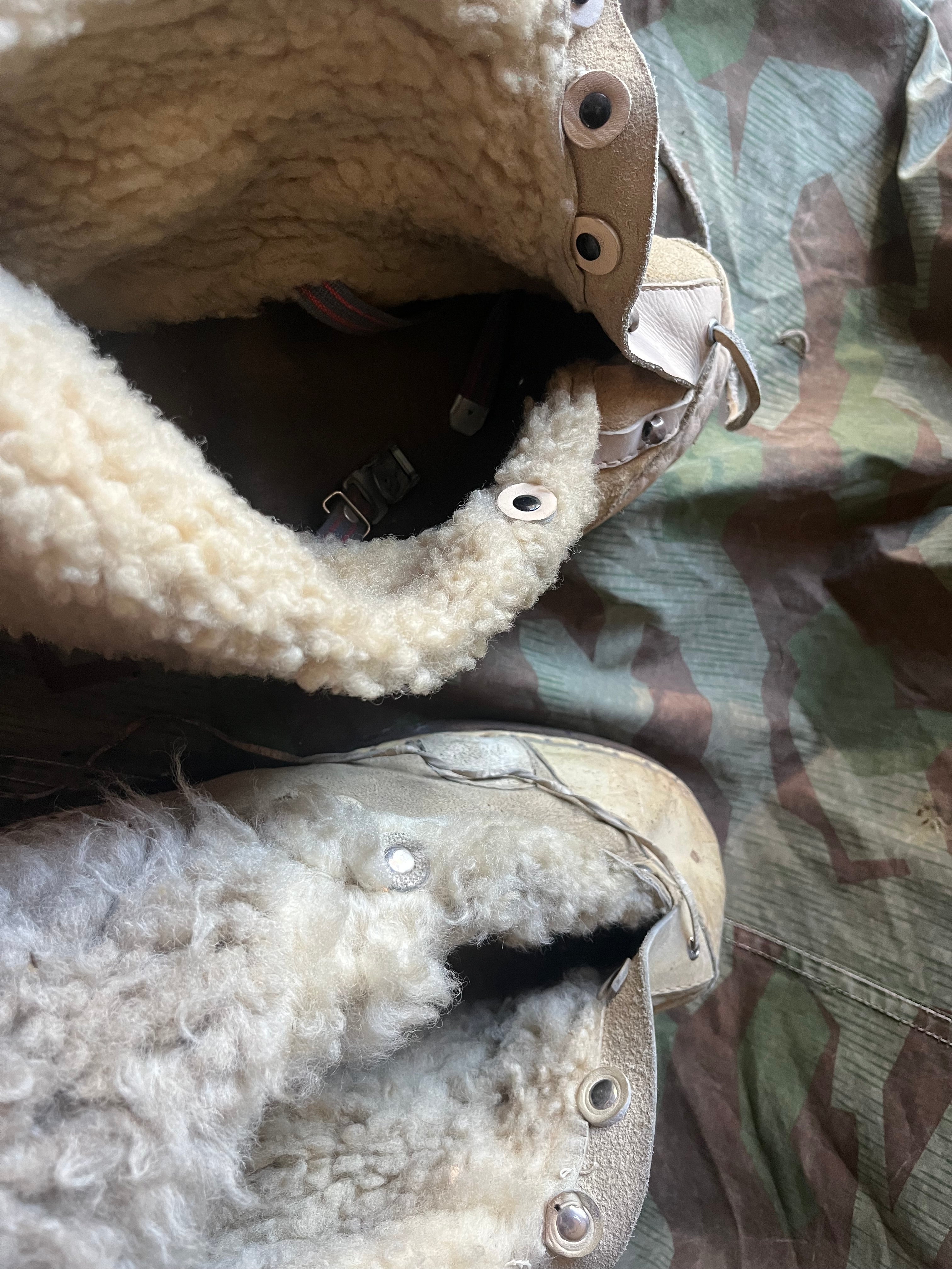 WW2 Swiss army snow mountain boots shoes fur overshoes uniform soldier