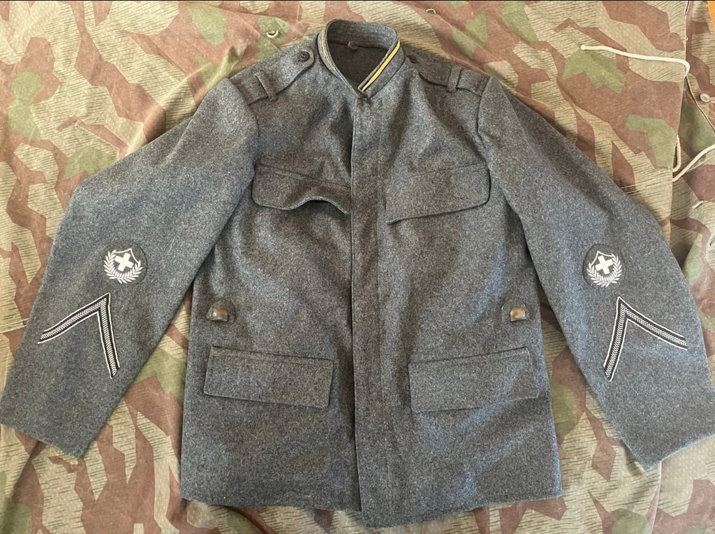 Really rare interwar/ WW2 Swiss army field jacket uniform maneuvers sergeant NCO ord.26 early war