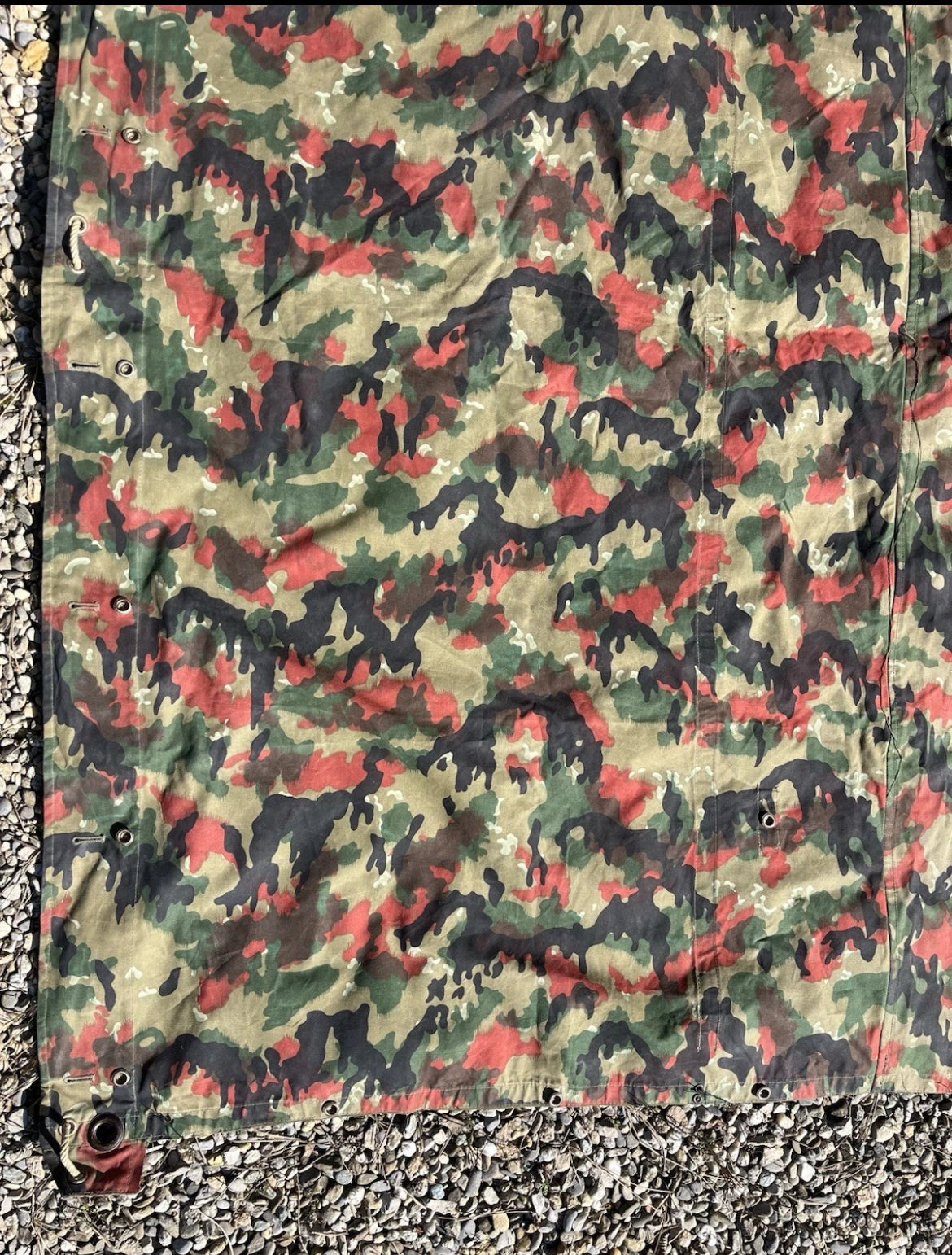 Cold War Swiss army tent half canvas cover camo alpenflage taz 57