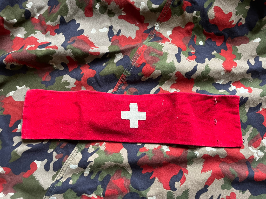 19th century and WW1 Swiss army armband white cross red flag