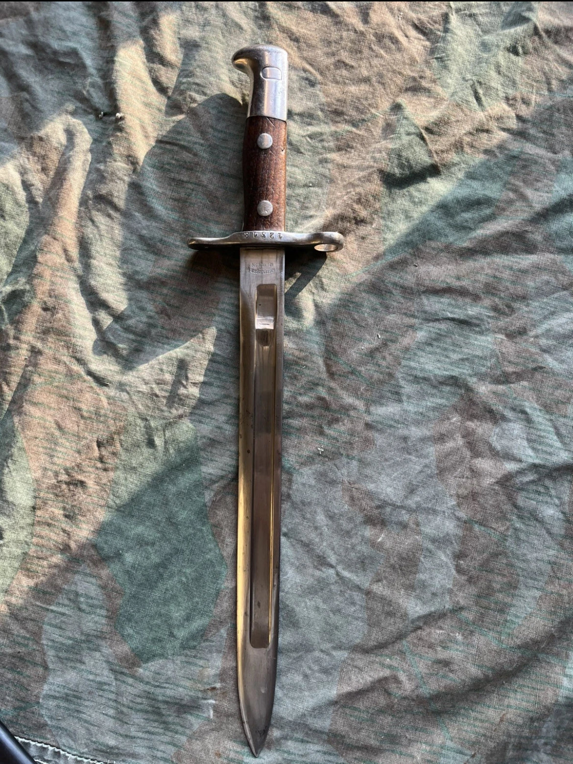 WW1/Interwar Swiss army bayonet blade knife with case infantry model 1899 uniform soldier