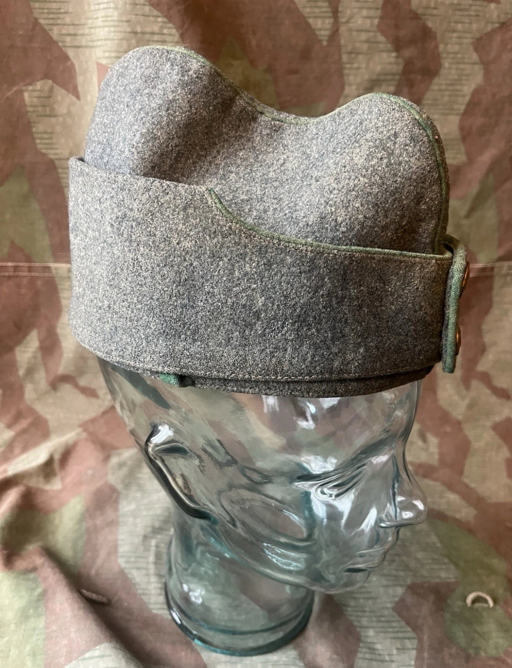 WW1/interwar/WW2 Swiss army side cap hat infantry green piping ord.1914 uniform soldier