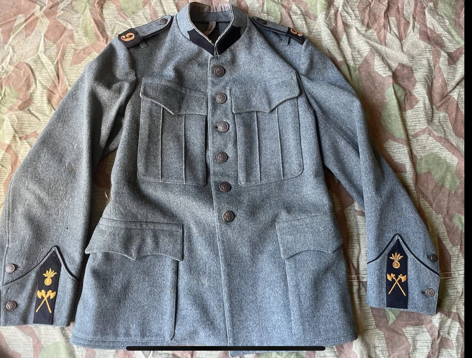 Interwar/WW2 Swiss army sappers engineers troops jacket soldier uniform early war ord.26