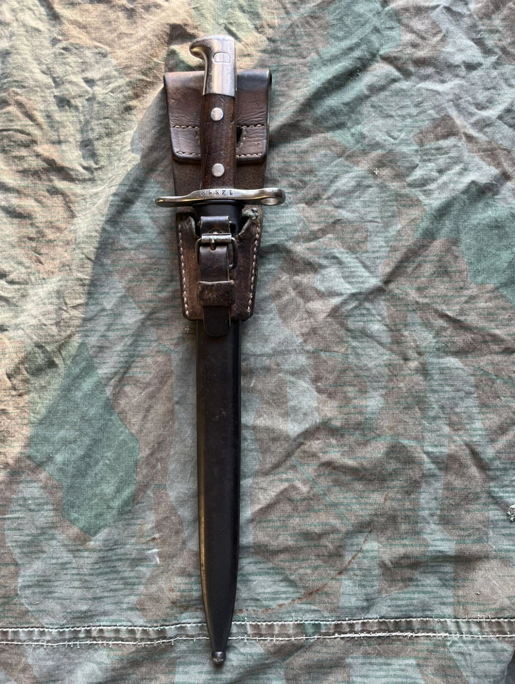 WW1/Interwar Swiss army bayonet blade knife with case infantry model 1899 uniform soldier