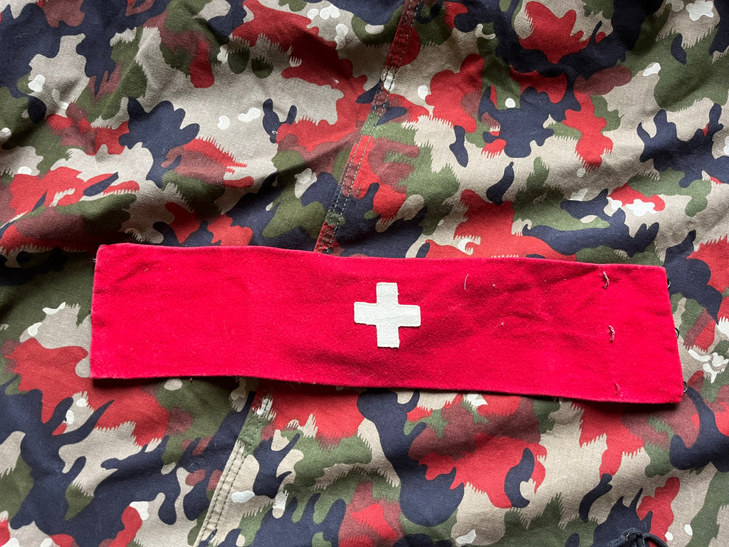 19th century and WW1 Swiss army armband white cross red flag