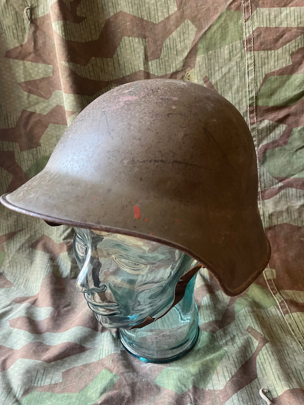 Interwar/ WW2 Swiss army original m18/30 green helmet shell uniform soldier early war