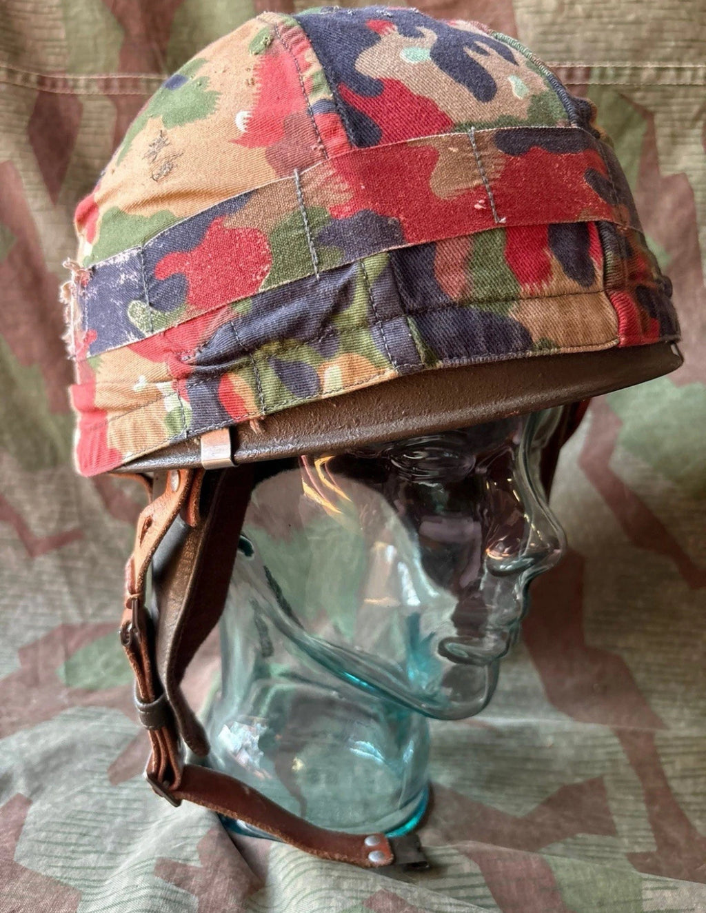 Cold War Swiss army motorist motorcycle troops motorized helmet shell camo cover taz 57 alpenflage uniform soldier