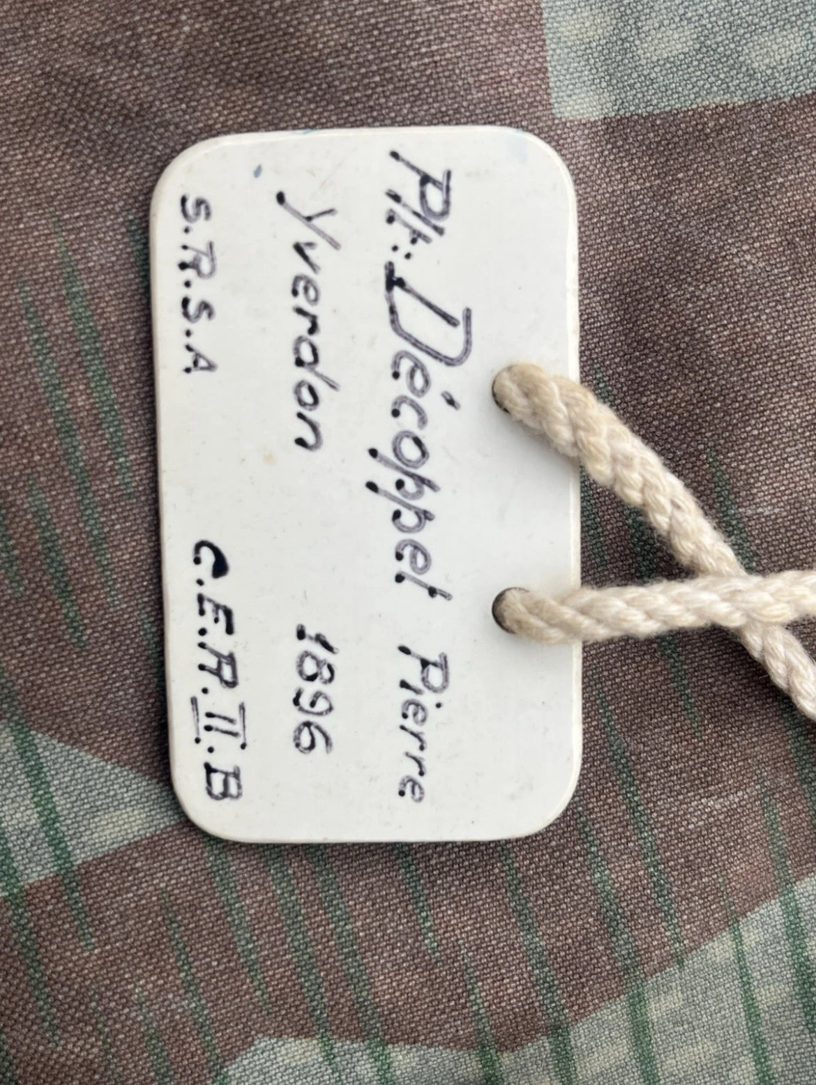 Original ww1 Swiss army blank dog tags grabstein  ID identification tags uniform soldier