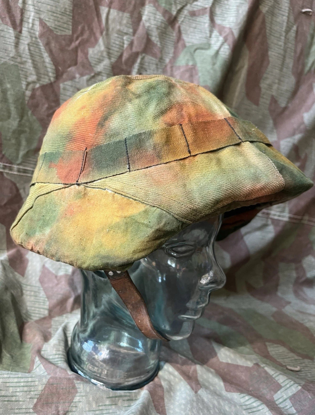 WW2 Swiss army m18 helmet with early camo cover helmet shell uniform soldier
