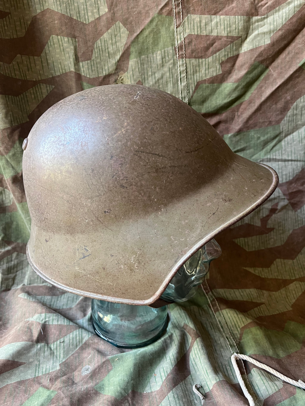 Interwar/ WW2 Swiss army original m18/30 green helmet shell uniform soldier early war