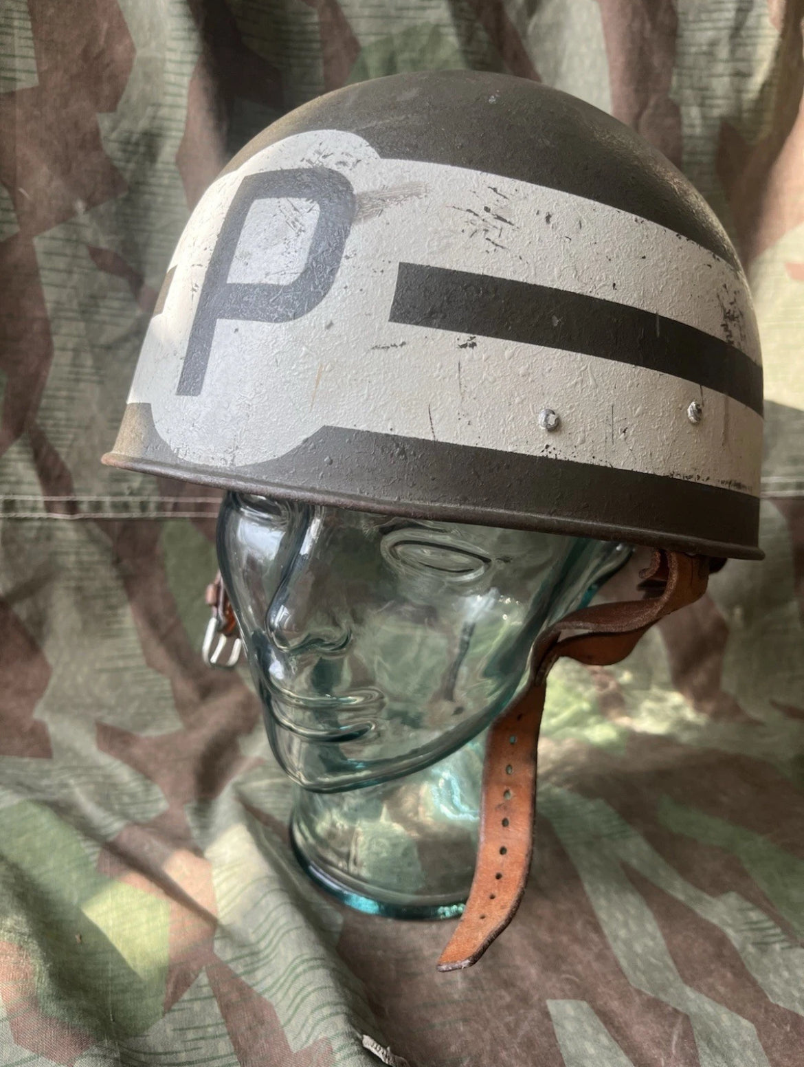 Cold War Swiss army military police MP helmet shell troops uniform soldier