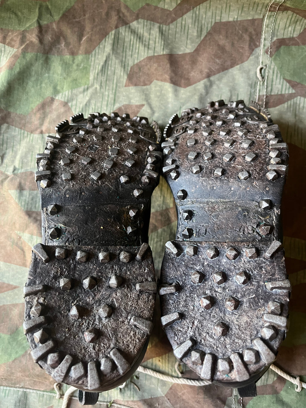 WW1/interwar/WW2 swiss army mountain troops tricouni leather shoes nails boots eu size 40/41