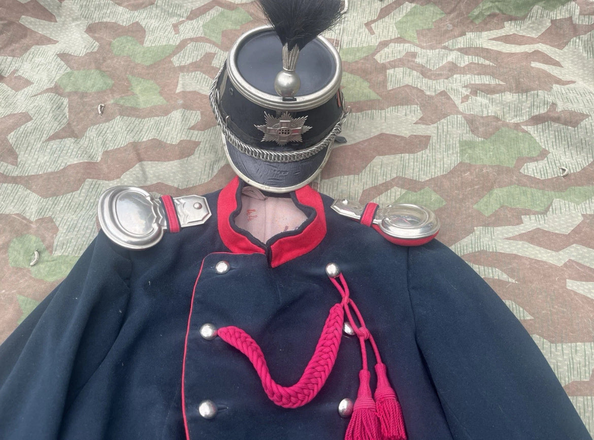 WW1 Swiss army cavalry uniform soldier jacket and hat tschako rider ord.1898