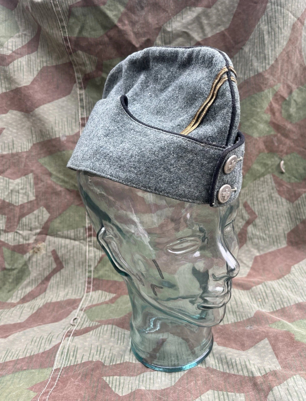 Interwar/WW2 Swiss army officer first lieutenant side cap hat uniform ord.26
