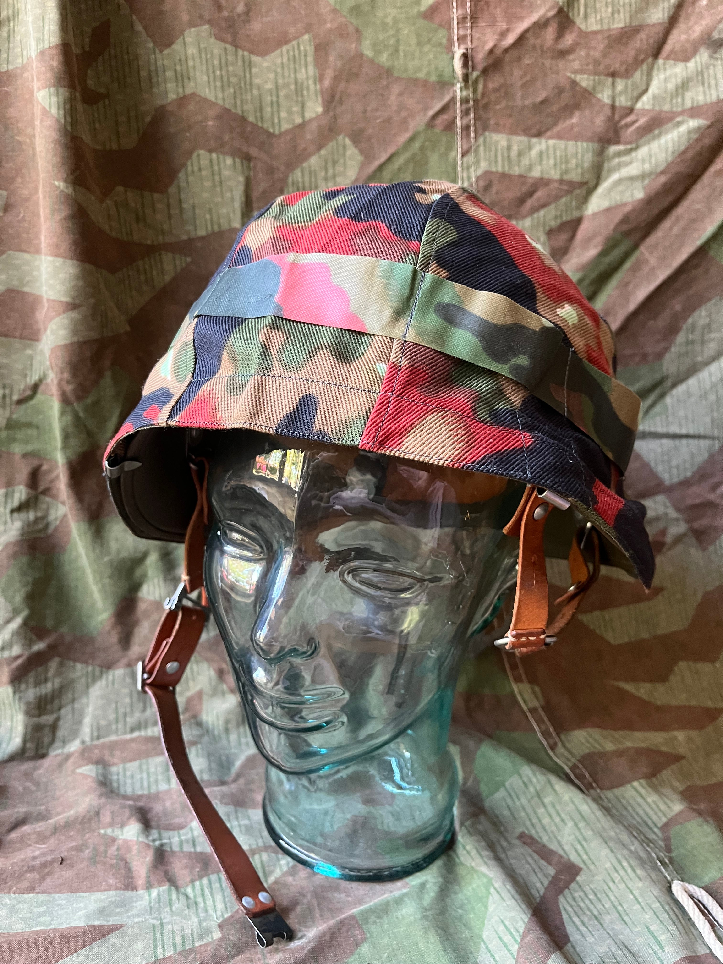 Cold War Swiss army helmet infantry m71 steel with cover uniform soldier
