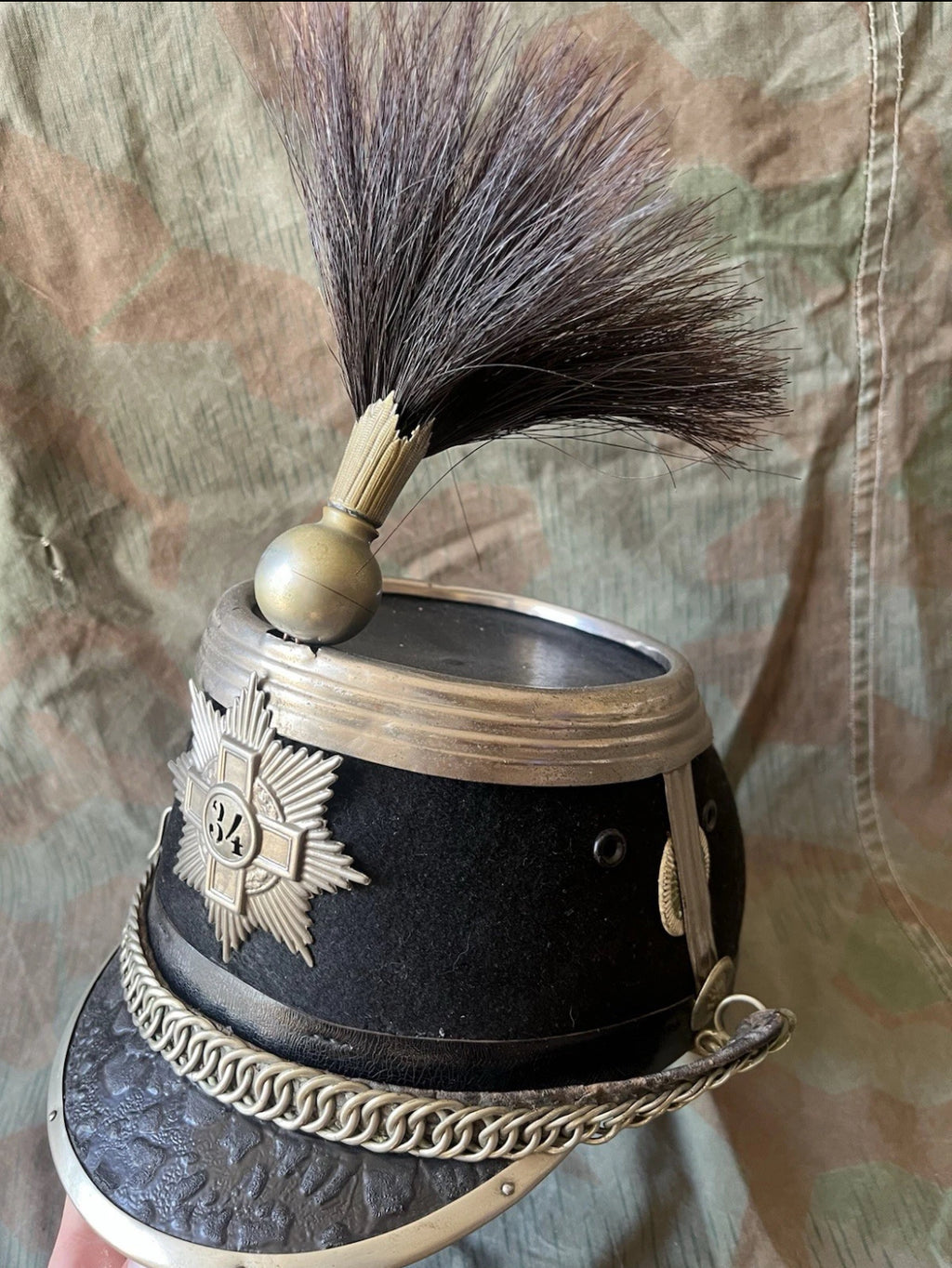 WW1 Swiss army cavalry rider shako tschako schako hat cap ord.1898 uniform soldier
