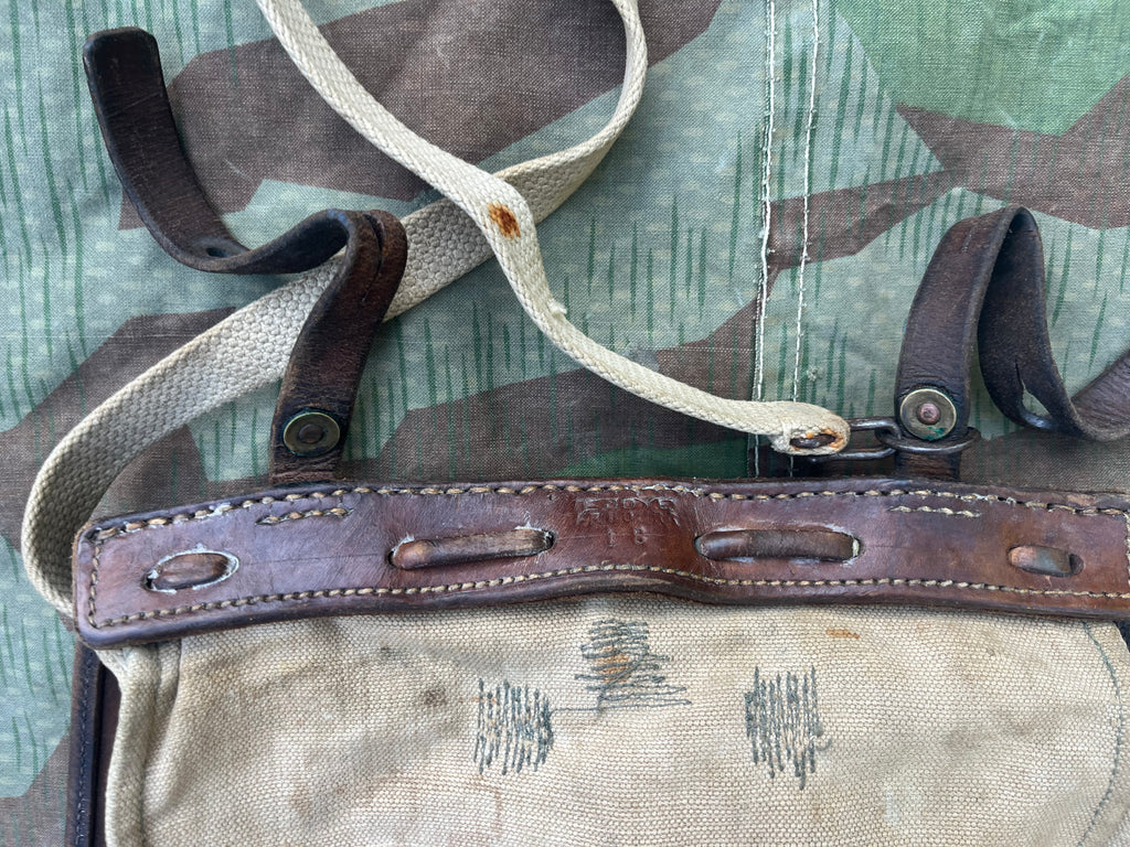 19th century/WW1 Swiss army Breadbag pack leather infantry gear uniform soldier
