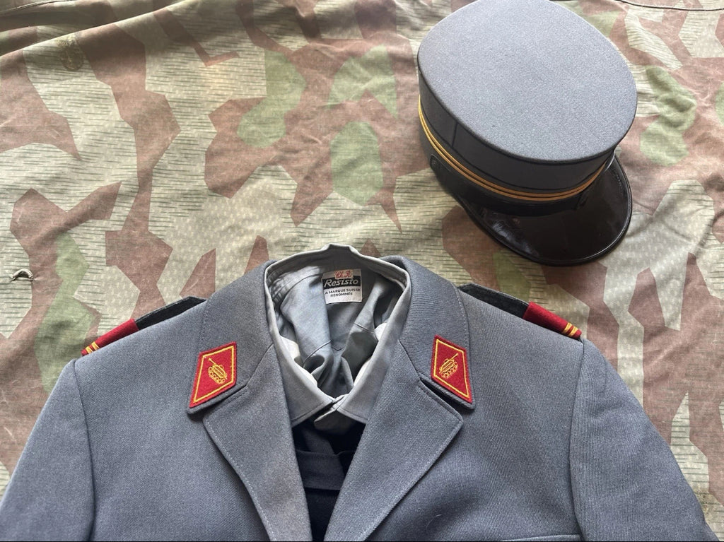 Cold War Swiss army complete uniform officer first lieutenant artillery tank