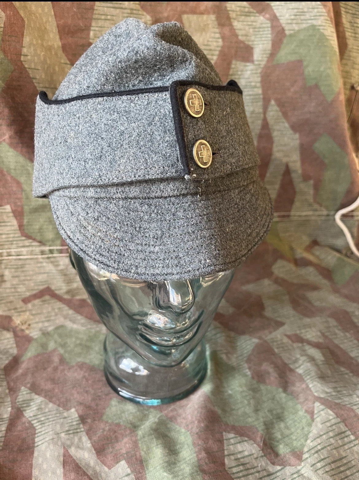 Very rare ww2 Swiss army side cap with visor hat mountain troops uniform ord.26 early war