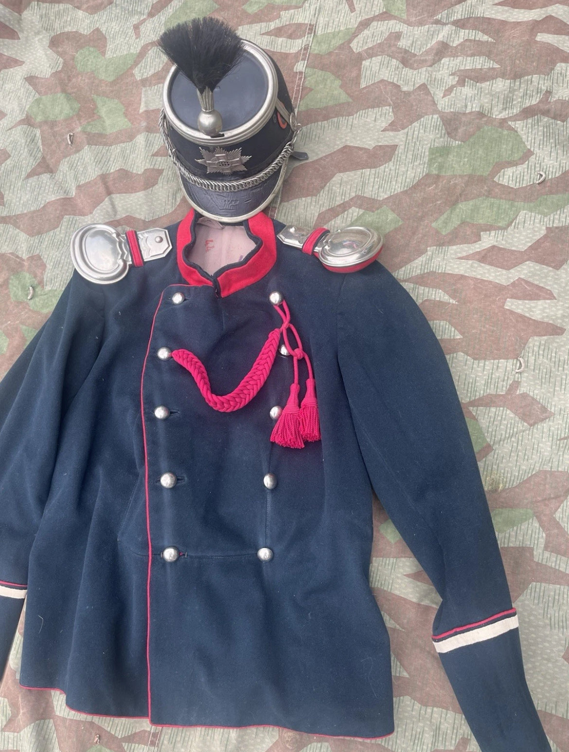 WW1 Swiss army cavalry uniform soldier jacket and hat tschako rider ord.1898