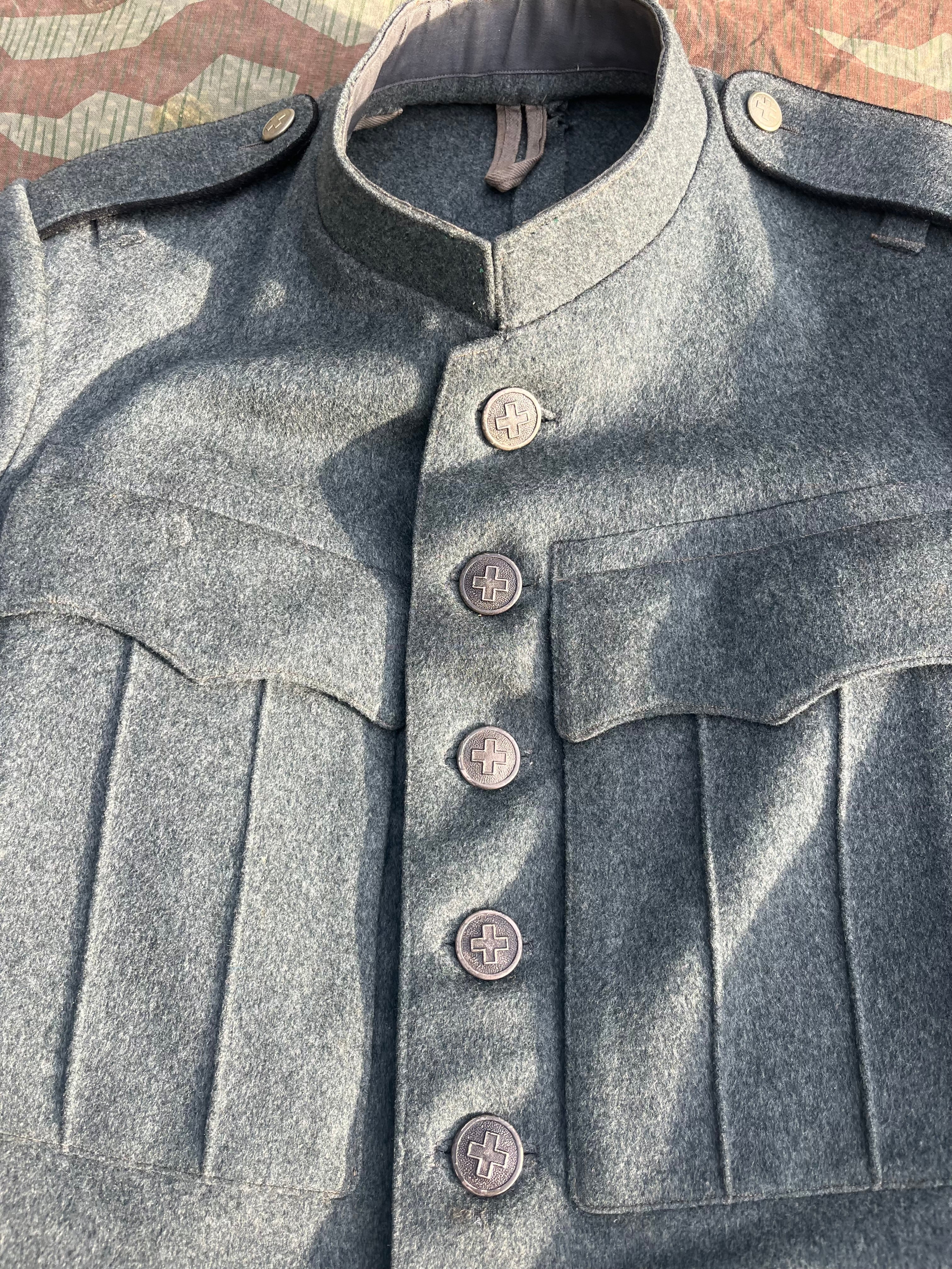 WW2 Swiss army unmarked without insignia jacket uniform soldier ord.26 early war tunic