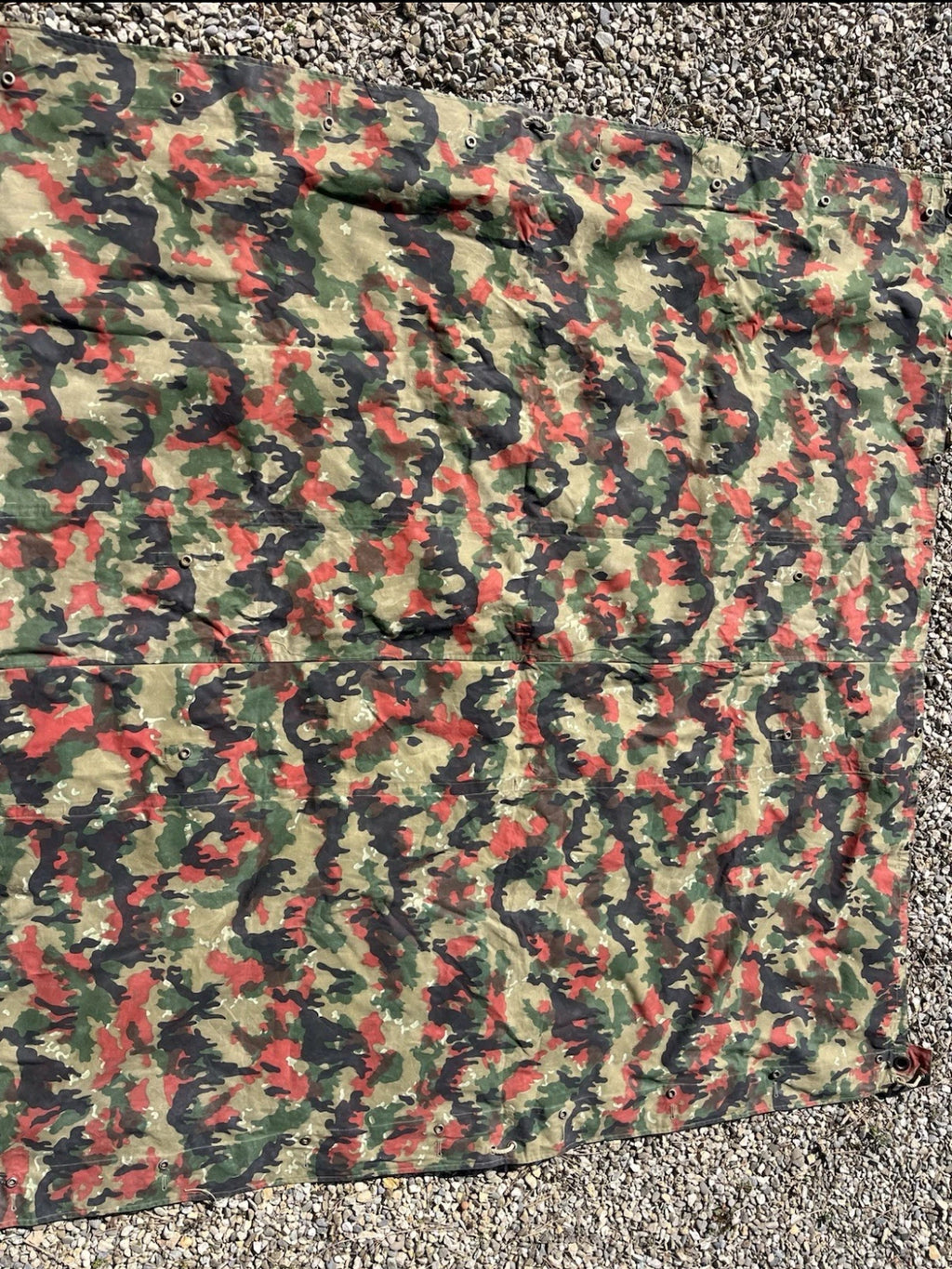 Cold War Swiss army tent half canvas cover camo alpenflage taz 57