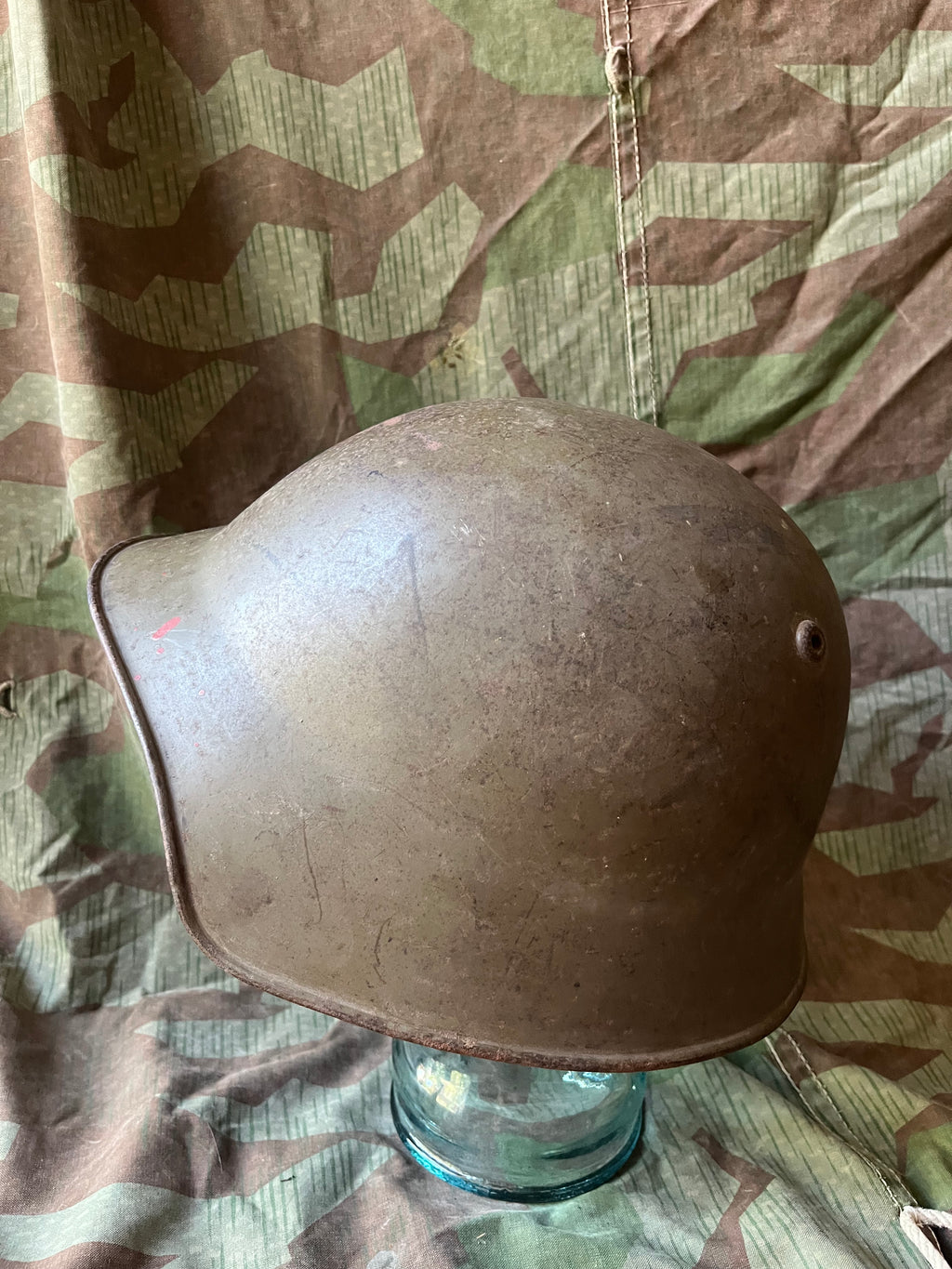 Interwar/ WW2 Swiss army original m18/30 green helmet shell uniform soldier early war