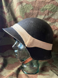 Interwar/WW2 Swiss army original m18 helmet with maneuvers band  uniform soldier
