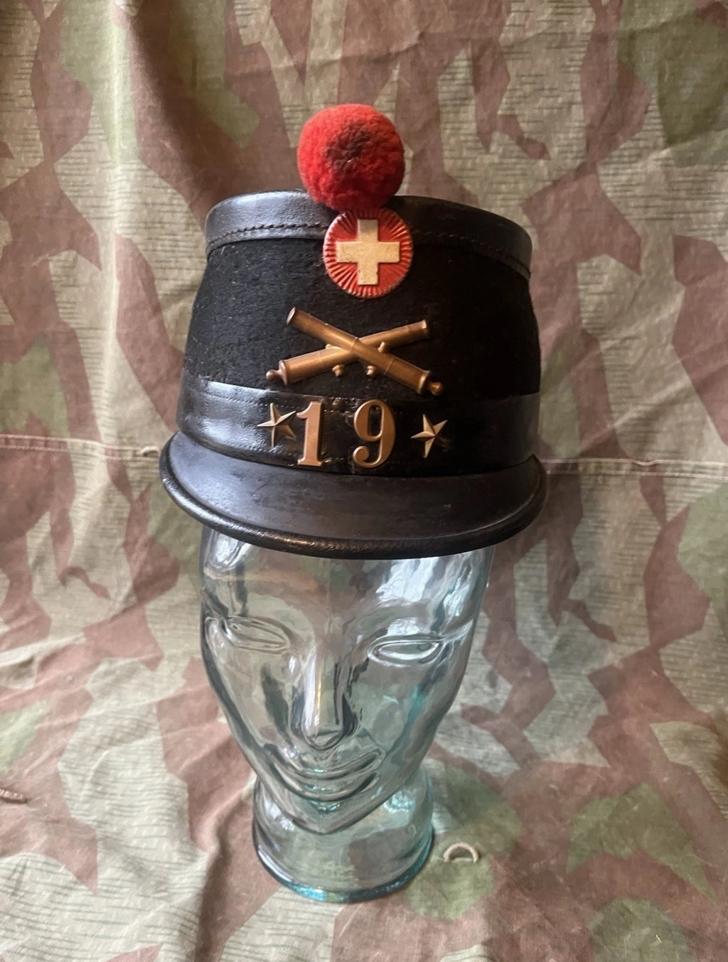 WW1 Swiss army artillery shako tschako schako cap hat ord.1898 uniform soldier
