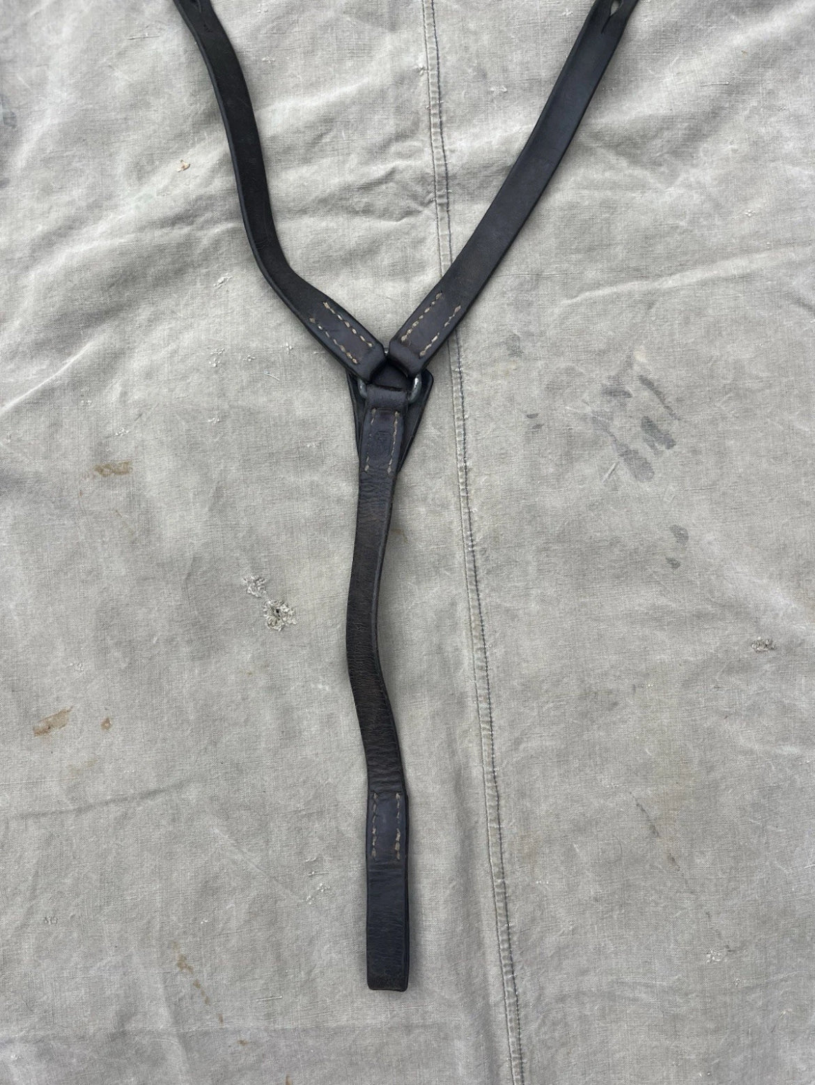 WW2/cold war Swiss army suspenders webbing y straps belt leather ammo uniform soldier