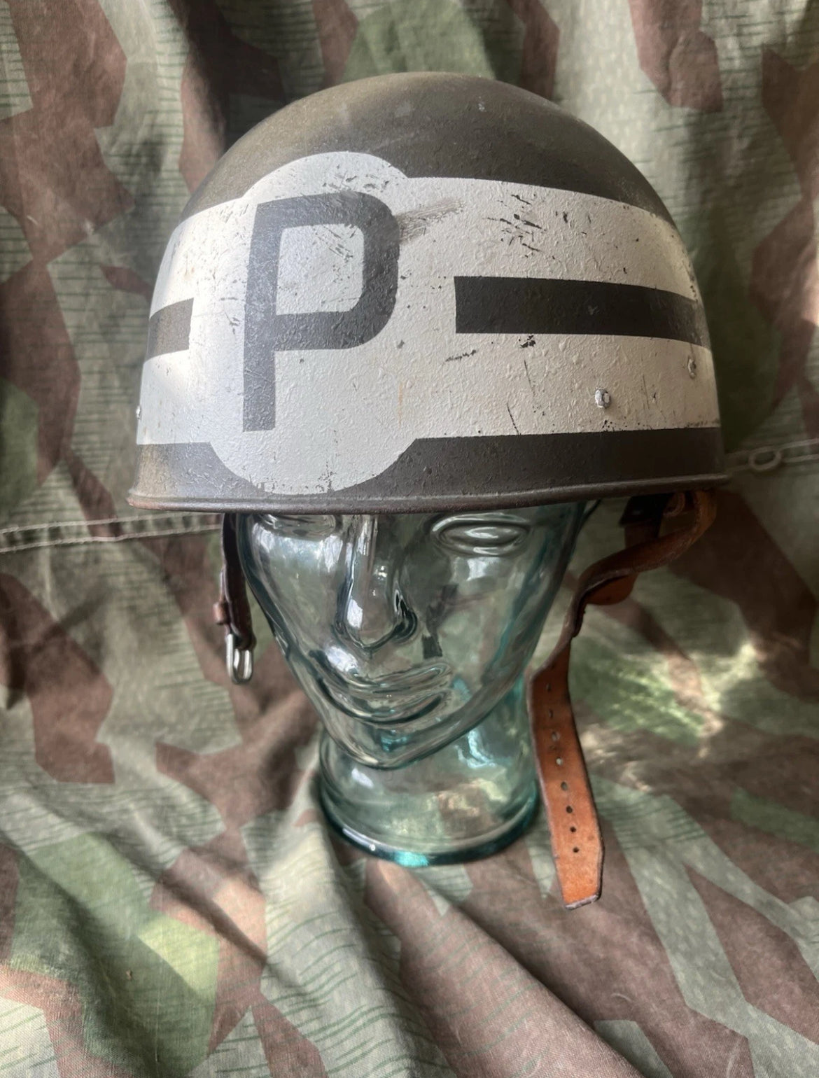 Cold War Swiss army military police MP helmet shell troops uniform soldier