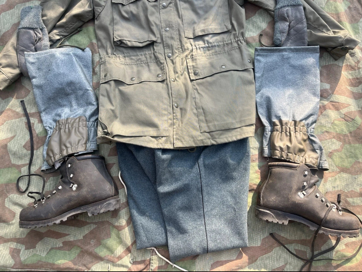 Cold War Swiss army mountain infantry troops complete uniform soldier