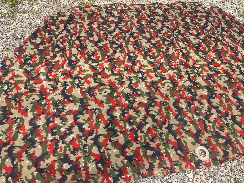 Early model Cold War Swiss army alpenflage camo tent canvas zeltbahn