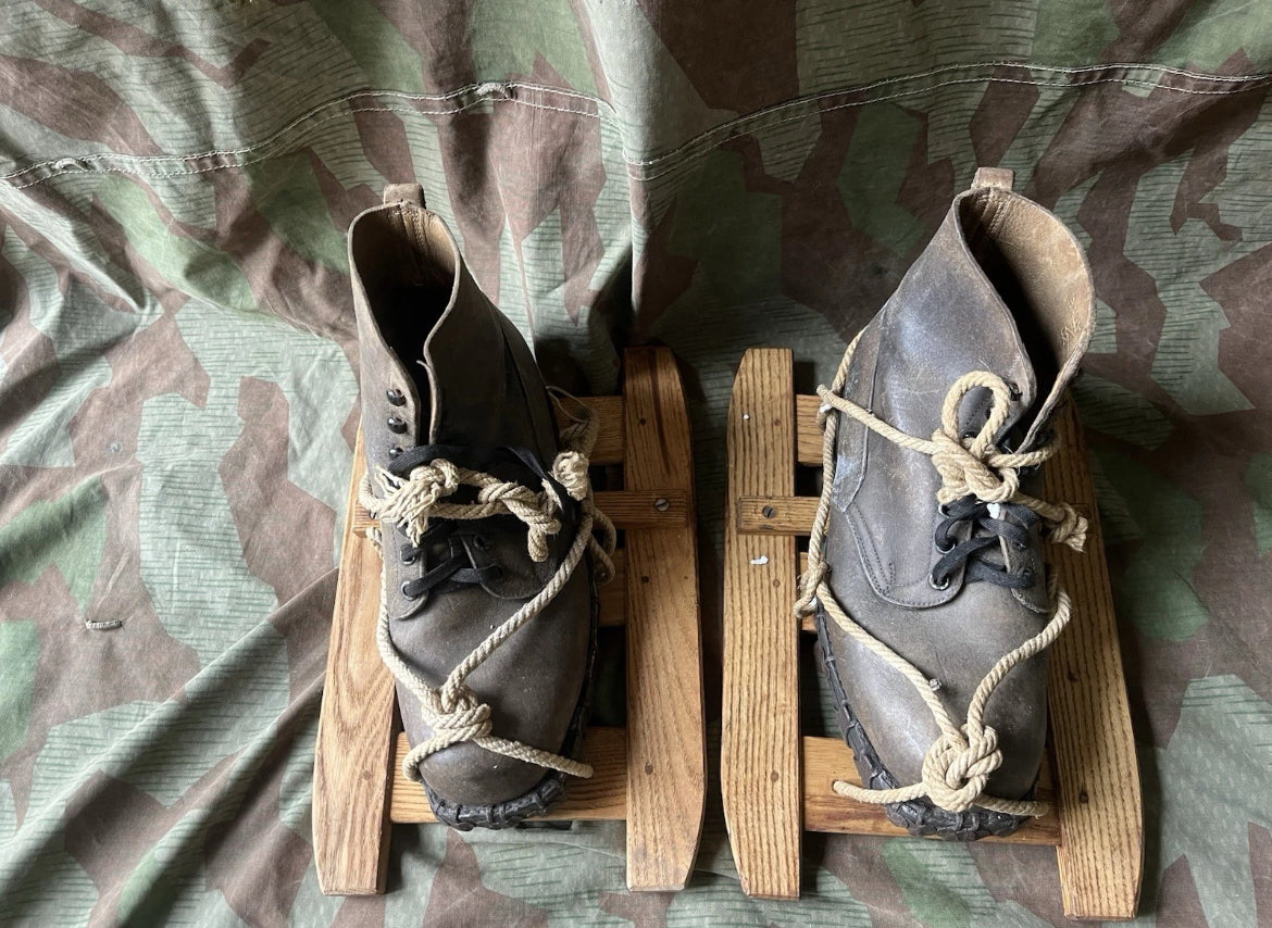 WW2 Swiss army tricouni with snowshoes boots nails mountain troops size eu 44/45