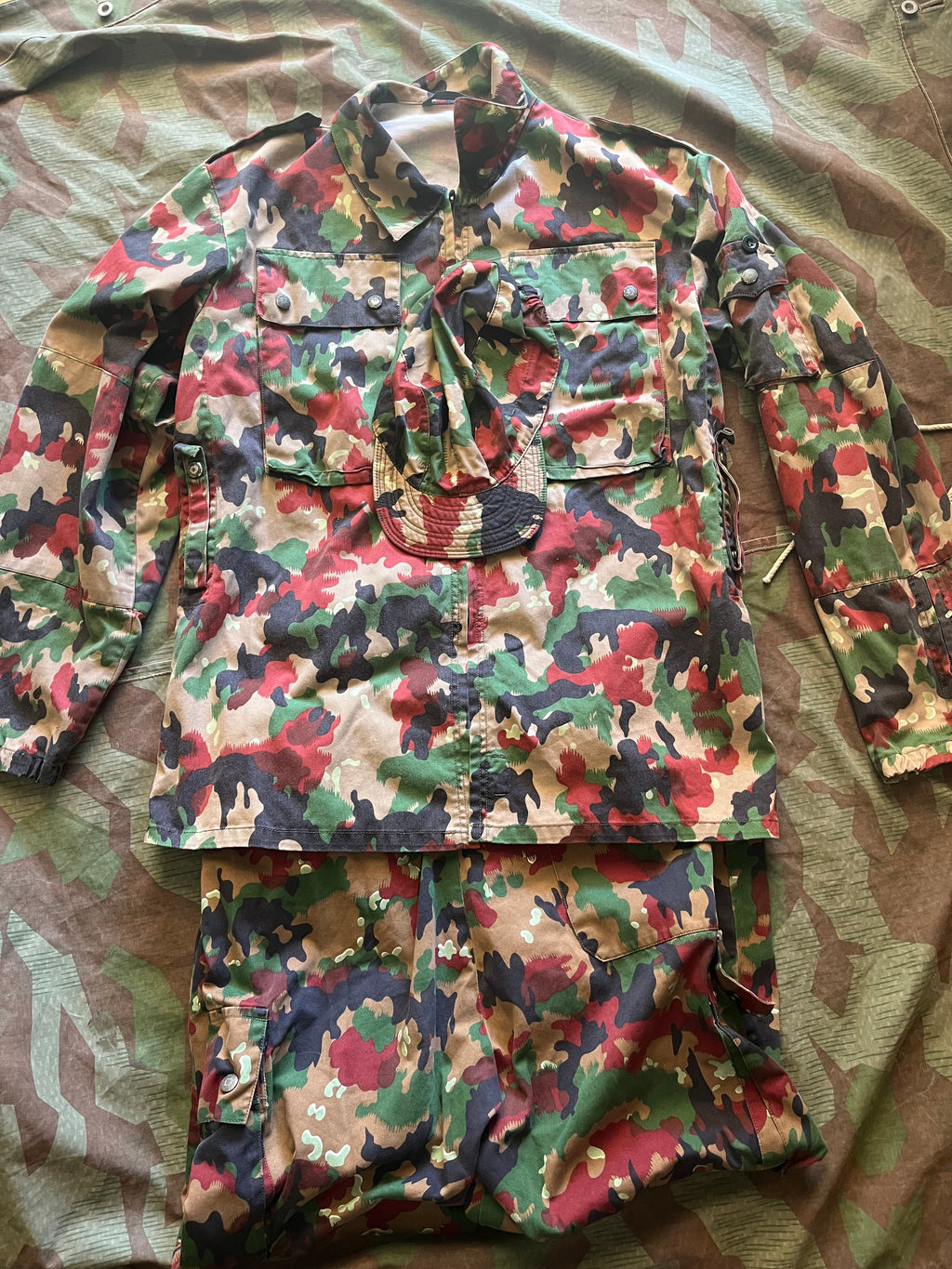 Cold War Swiss army taz 83 alpenflage camo complete uniform pants jacket cap soldier