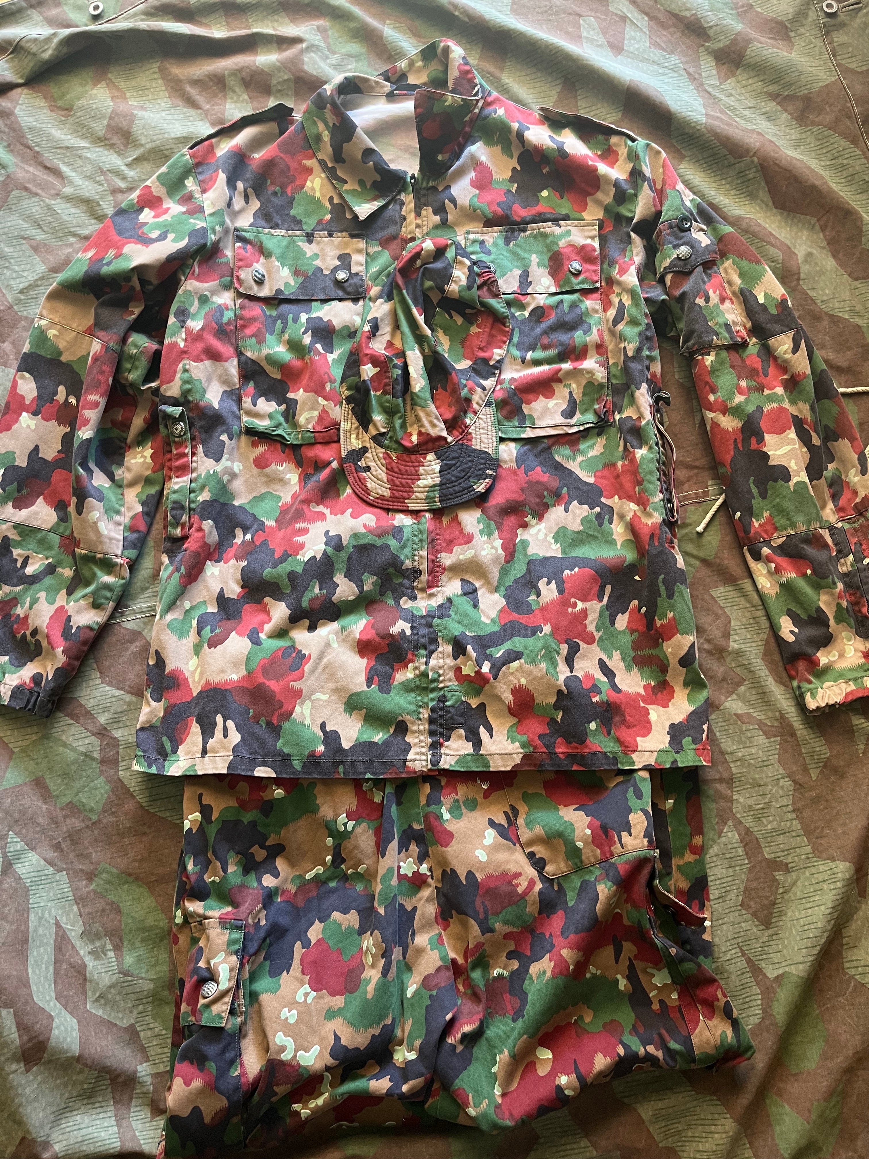 Cold War Swiss army taz 83 alpenflage camo complete uniform pants jacket cap soldier