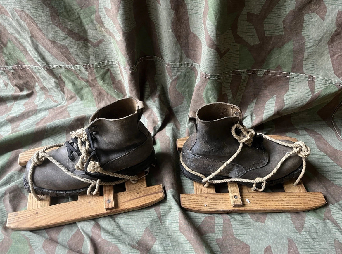 WW2 Swiss army tricouni with snowshoes boots nails mountain troops size eu 44/45
