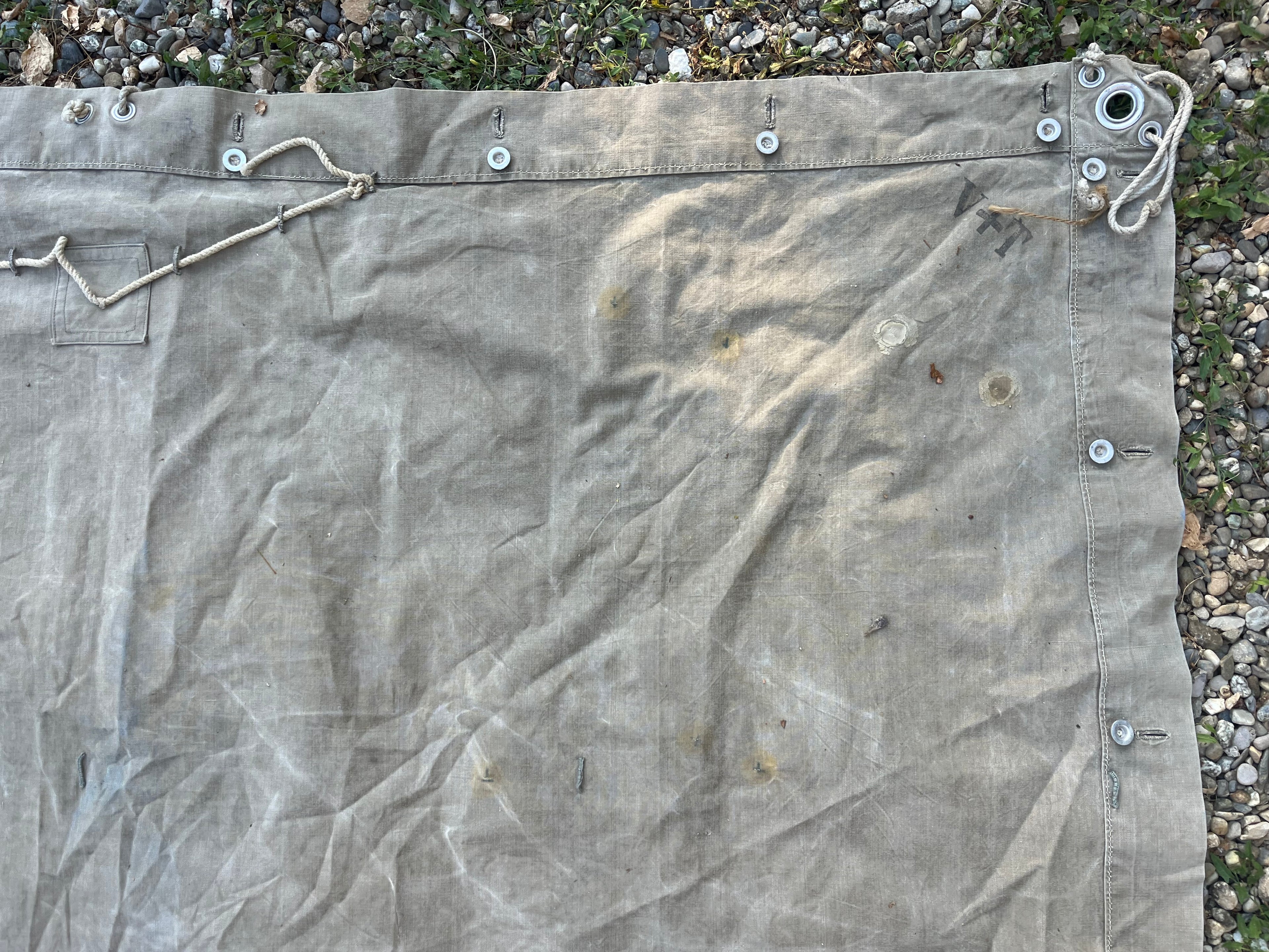 WW1/interwar/WW2 Swiss army canvas tent half field cover model 1906