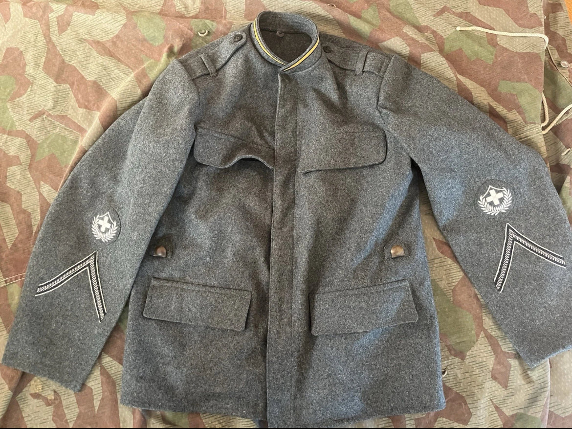 Really rare interwar/ WW2 Swiss army field jacket uniform maneuvers sergeant NCO ord.26 early war