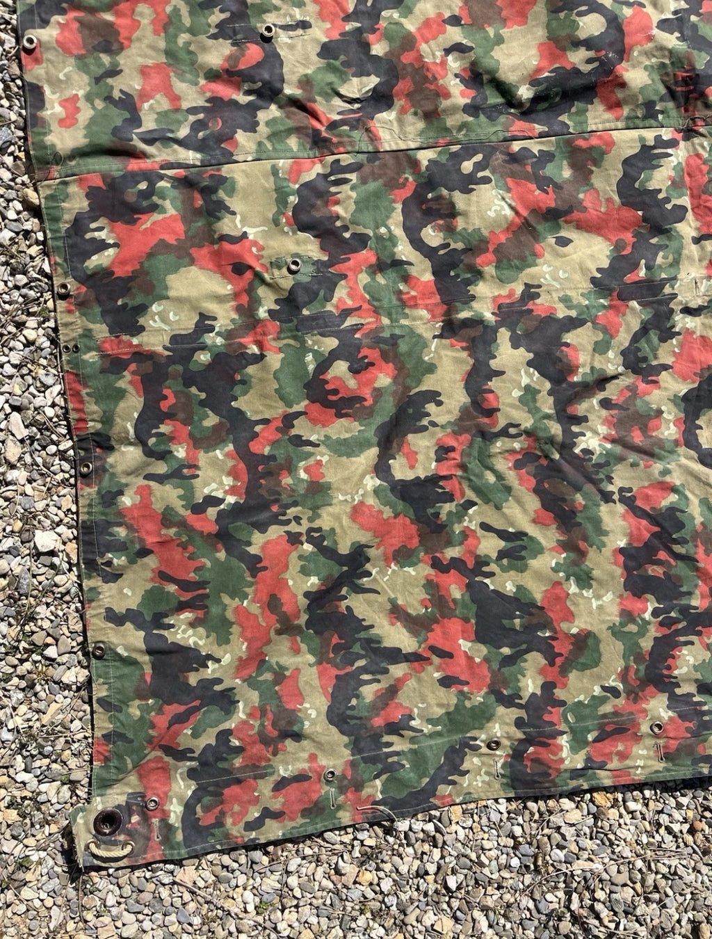 Cold War Swiss army tent half canvas cover camo alpenflage taz 57