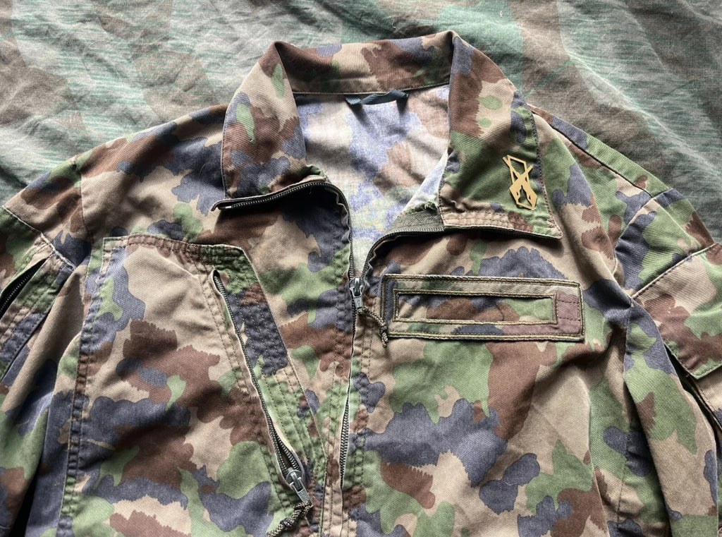 Modern Swiss army field combat uniform complete taz 90 camo jacket pants cap early model