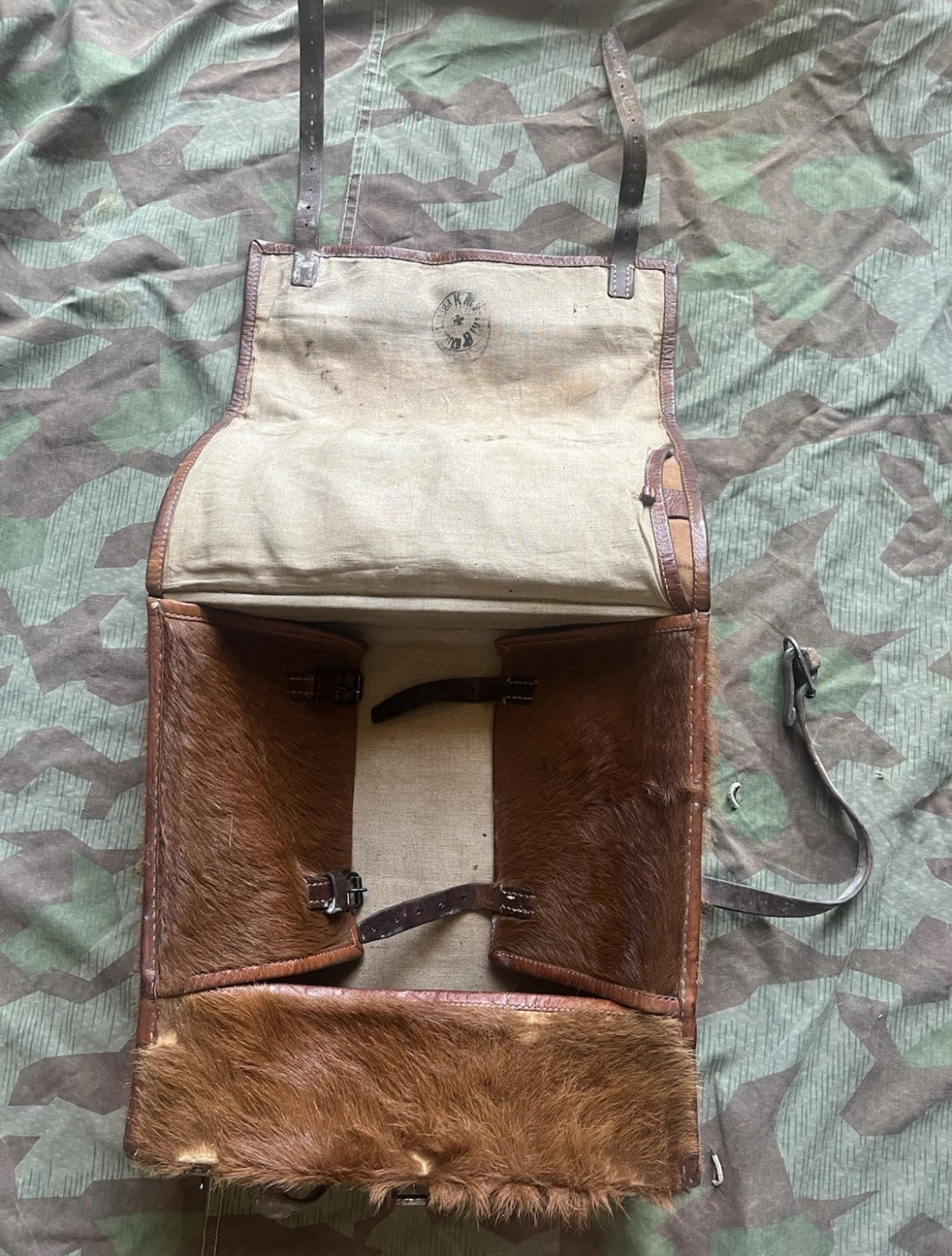 WW1/interwar/WW2 Swiss army backpack artillery model square haversack uniform soldier