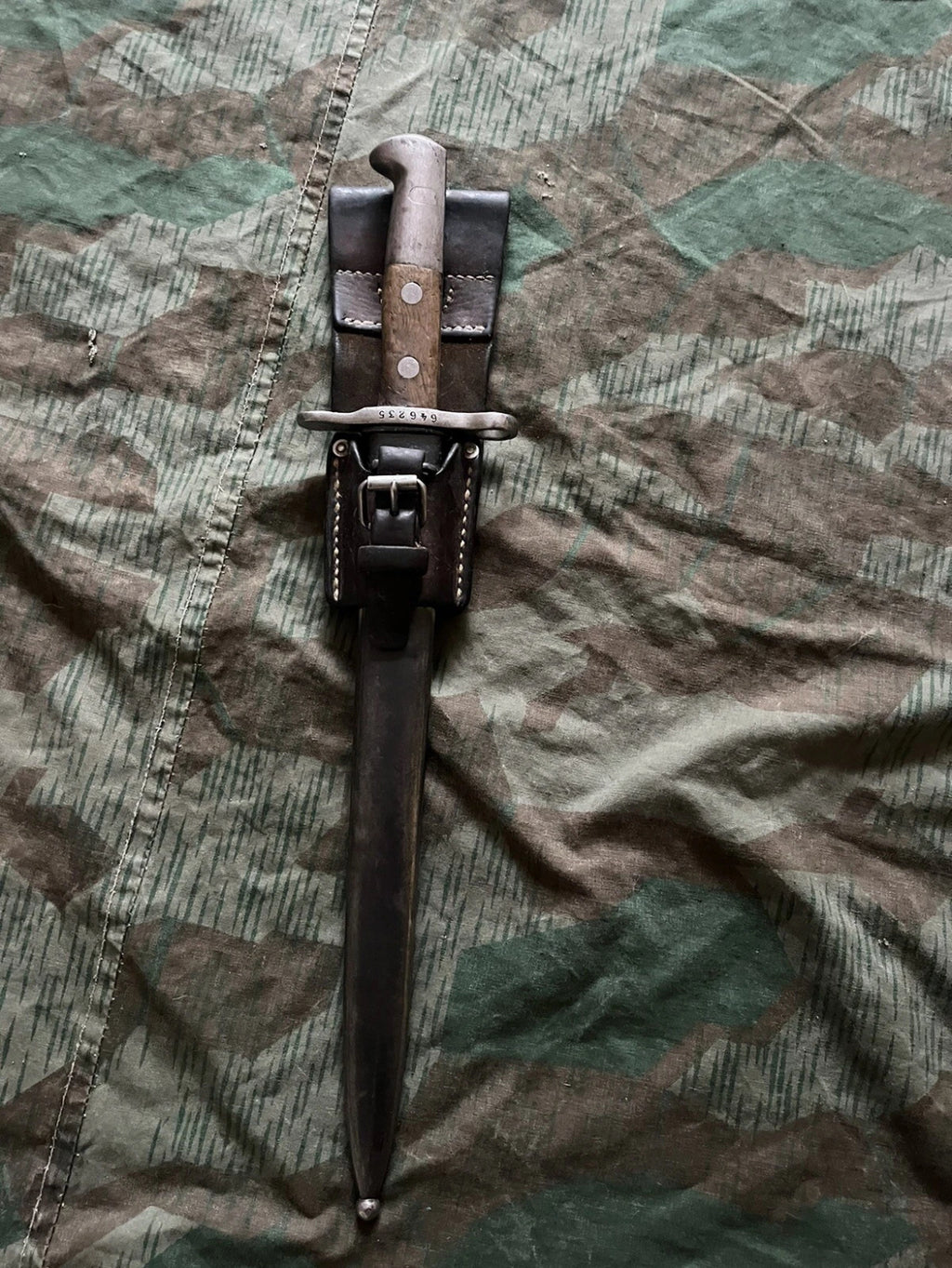 Interwar/WW2 Swiss army bayonet blade knife with case infantry model 1918 uniform soldier