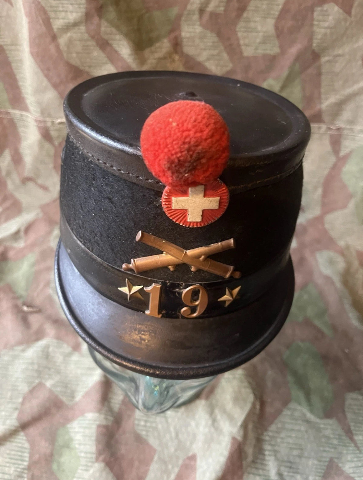 WW1 Swiss army artillery shako tschako schako cap hat ord.1898 uniform soldier