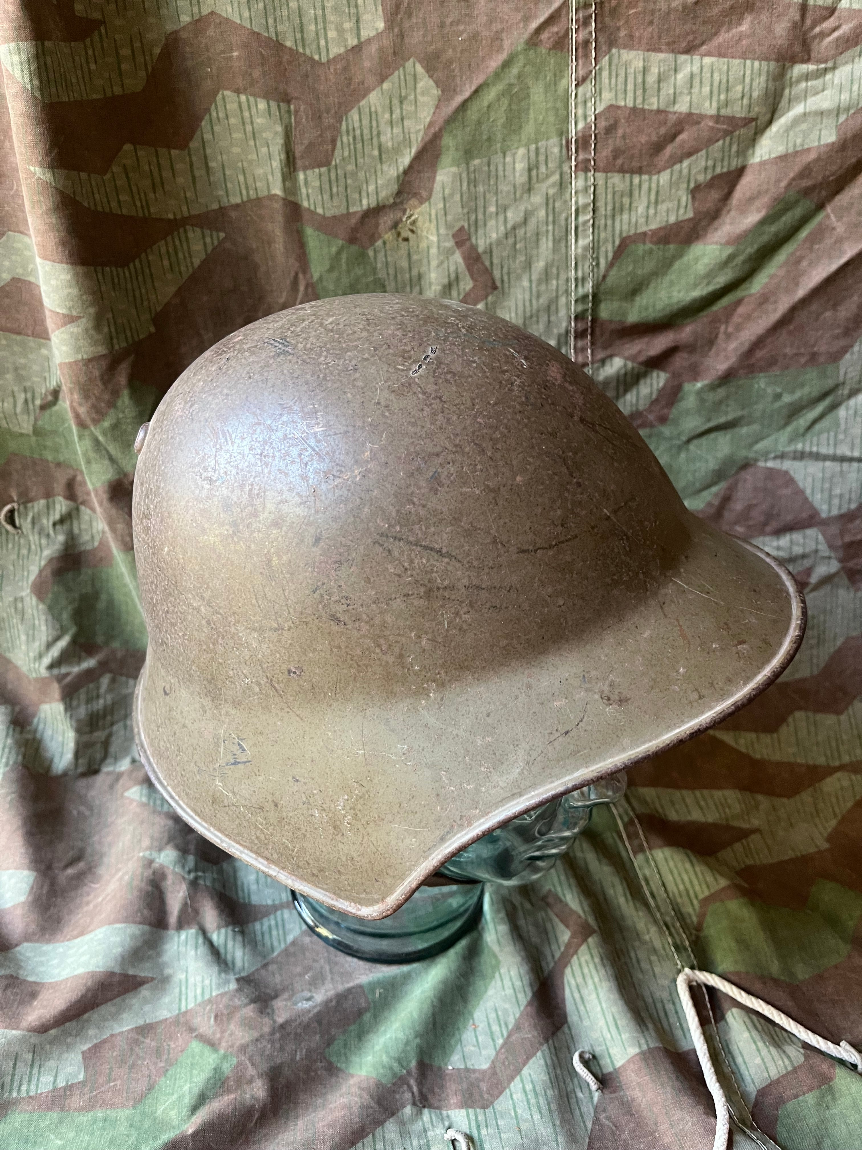Interwar/ WW2 Swiss army original m18/30 green helmet shell uniform soldier early war