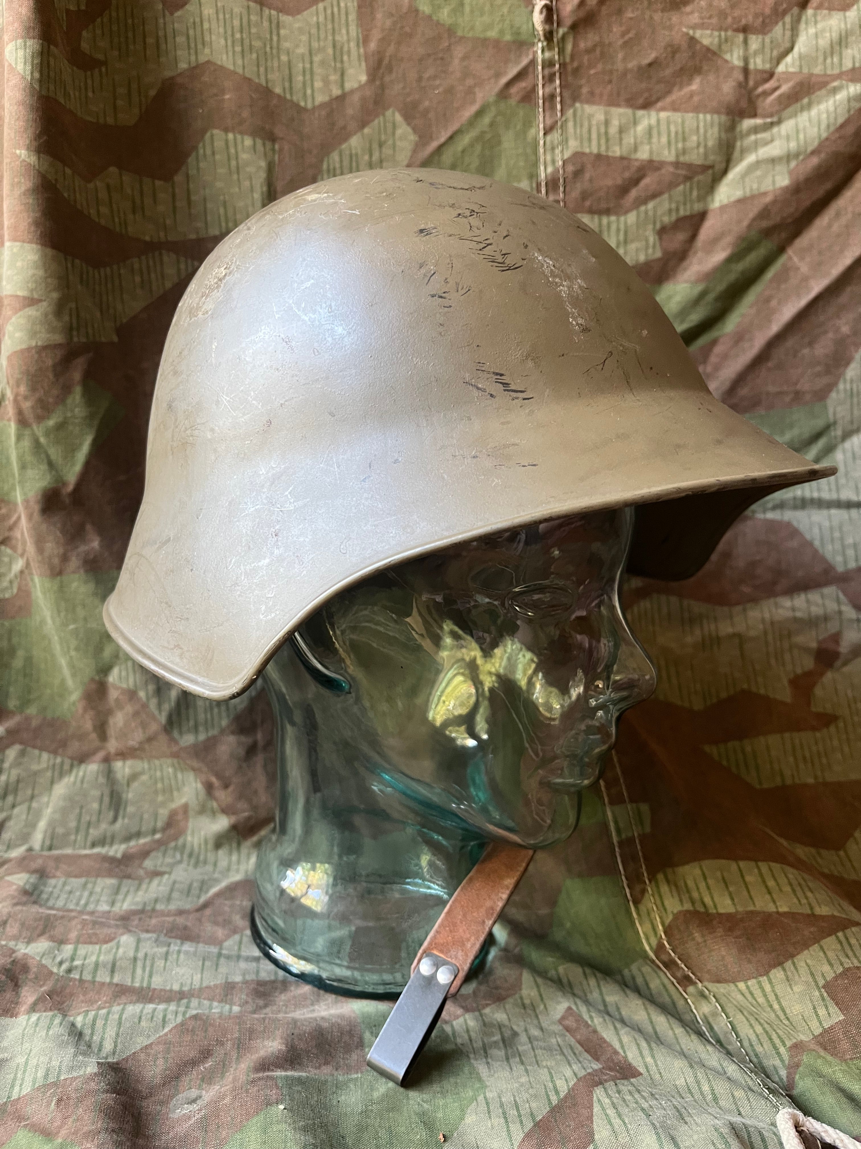 Interwar/ WW2 Swiss army original m18/30 green helmet shell uniform soldier early war