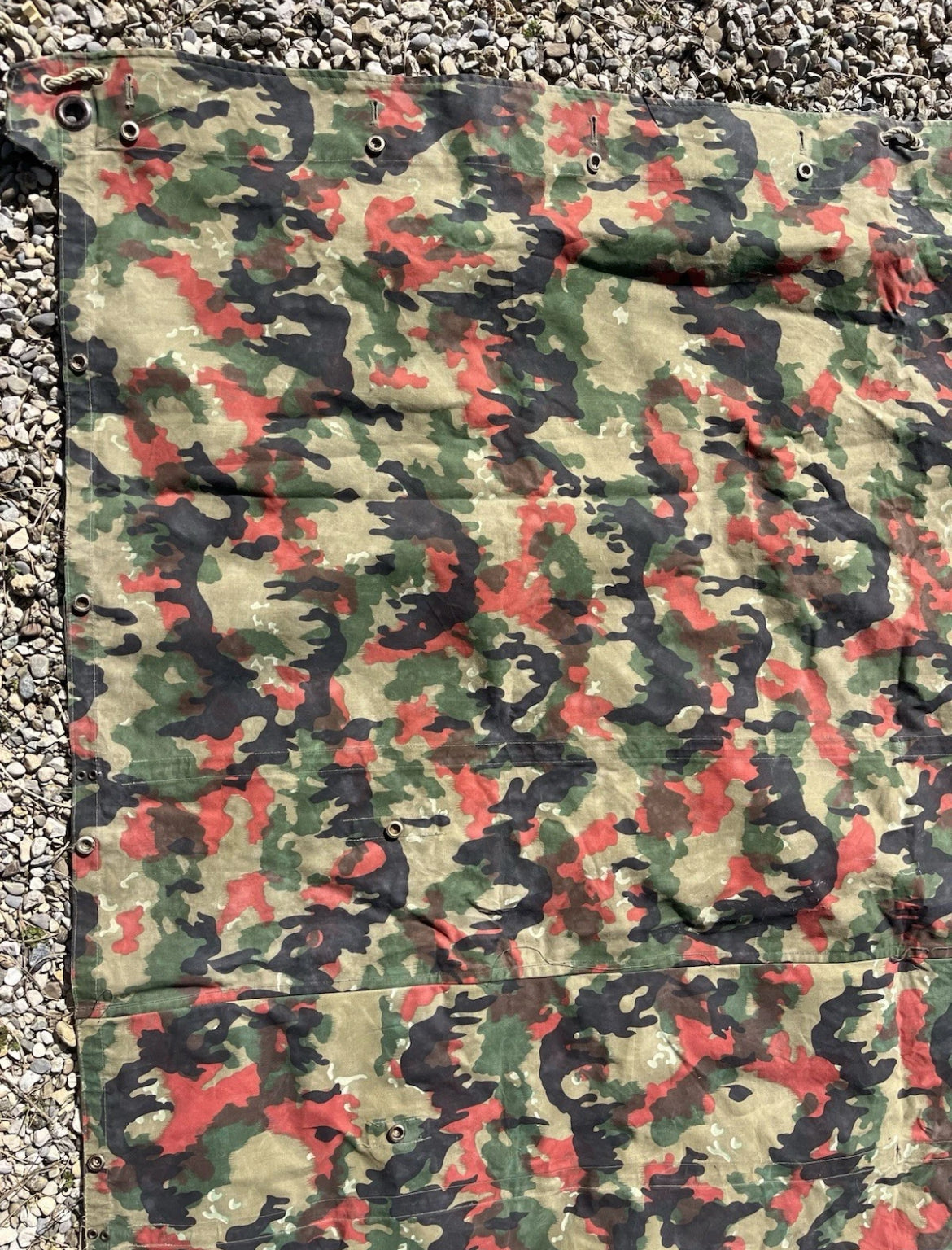 Cold War Swiss army tent half canvas cover camo alpenflage taz 57