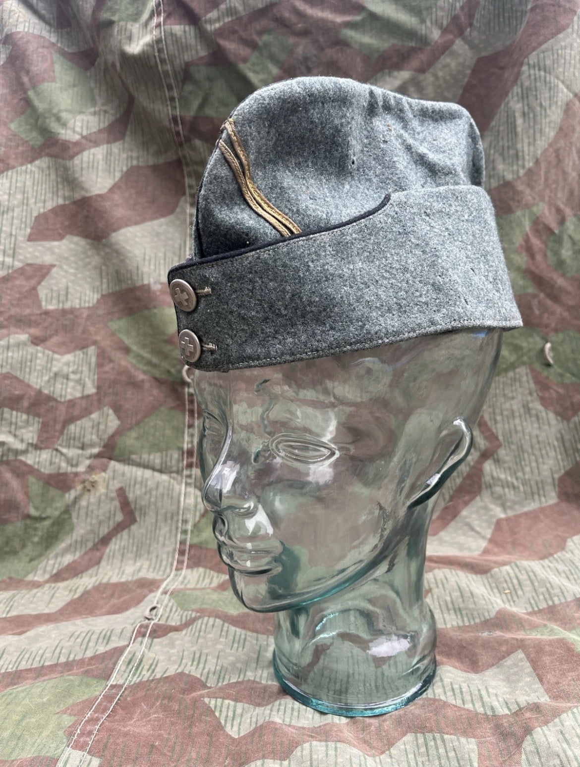 Interwar/WW2 Swiss army officer first lieutenant side cap hat uniform ord.26