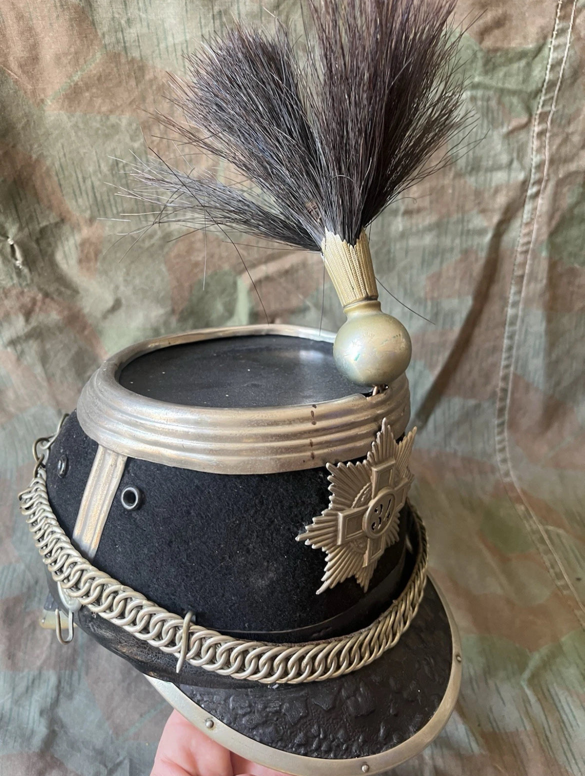 WW1 Swiss army cavalry rider shako tschako schako hat cap ord.1898 uniform soldier