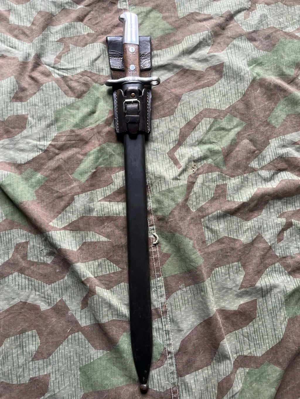 WW1/interwar/WW2 Swiss army long saw bayonet with case blade artillery sappers model 1914 uniform soldier